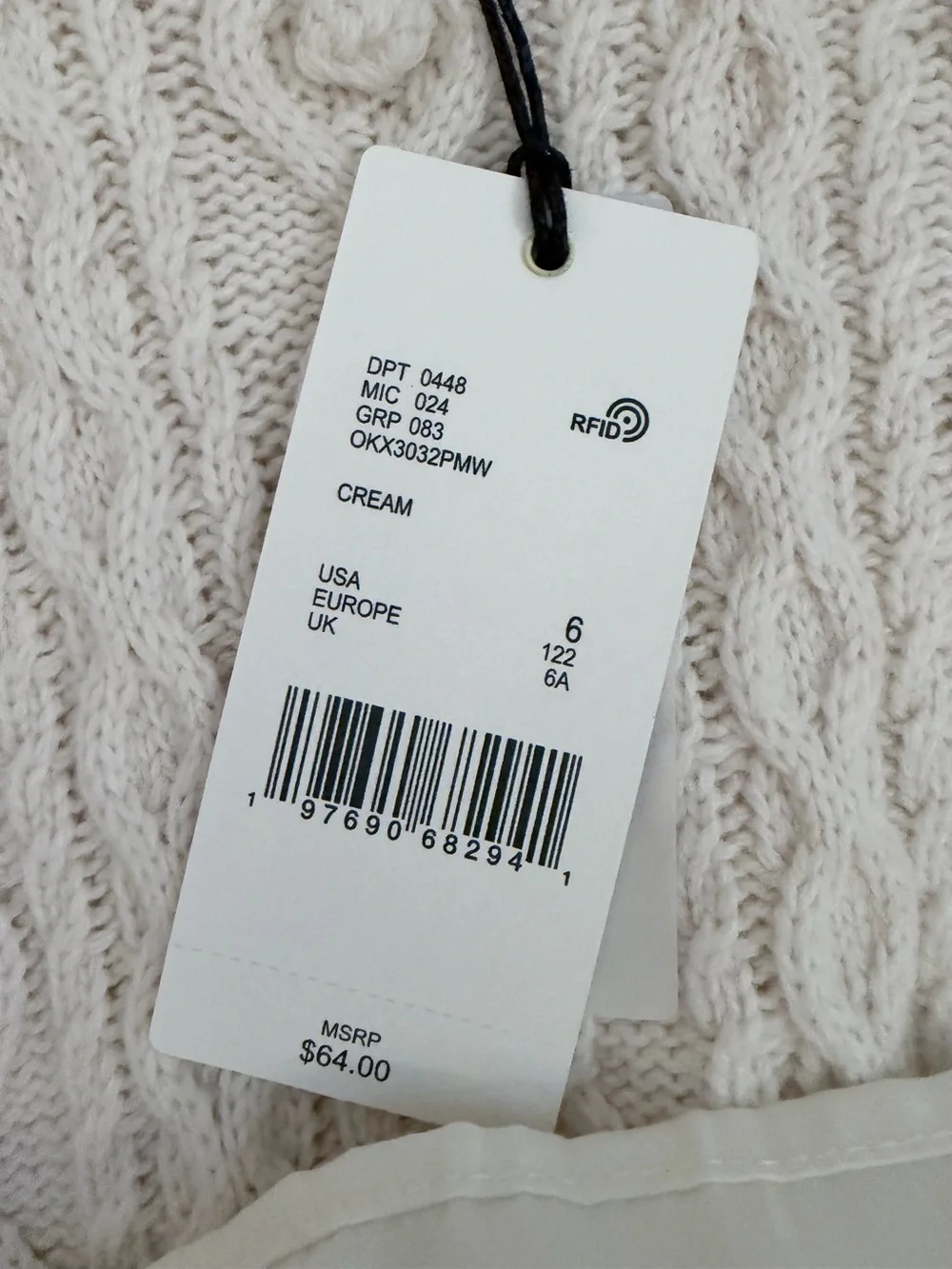 A Loves A Girls Cream Knit Dress w/ Tulle Skirt Girls‎ Size 6 NWT